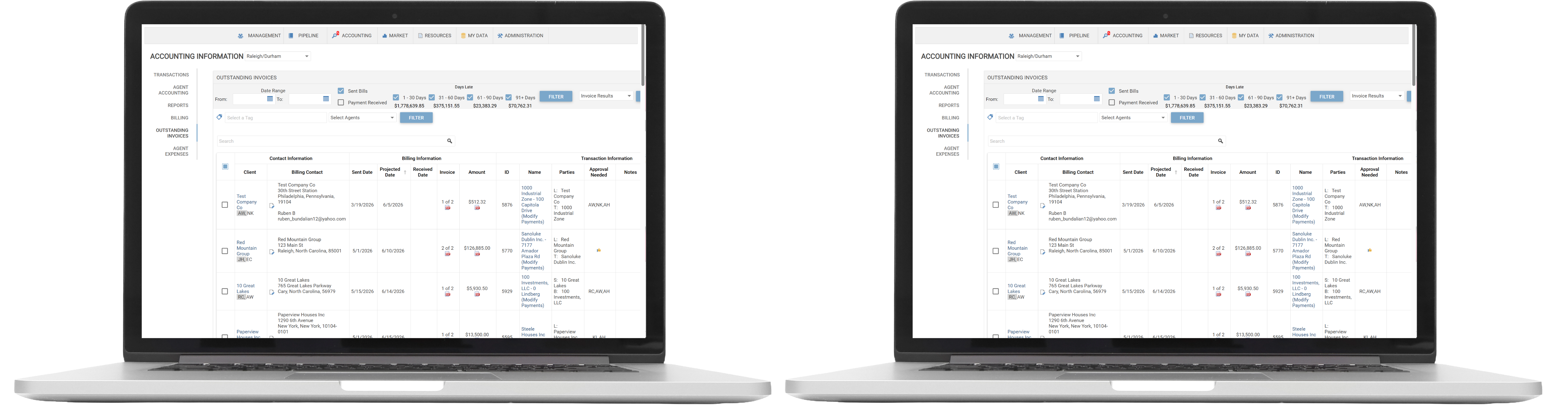 The Approvals column on the Billing page
